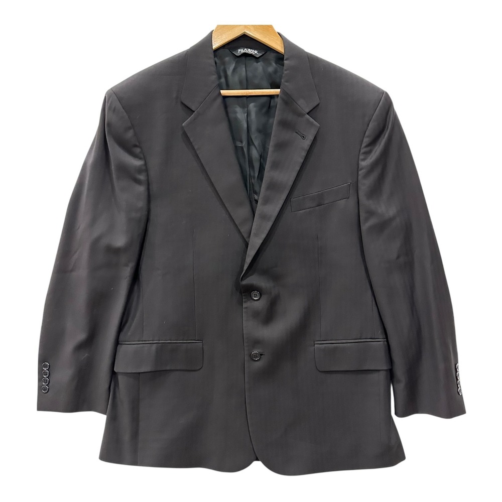 Jos. A. Bank Signature Collection Men's 44S Black Wool Herringbone Blazer